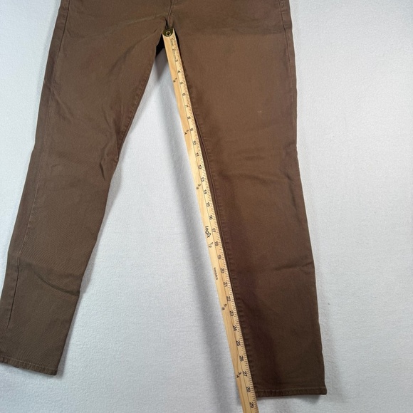 Vince Jeans Womens 30 Brown Skinny Trouser Crop Mid Rise Moss Stretch - Picture 8 of 13
